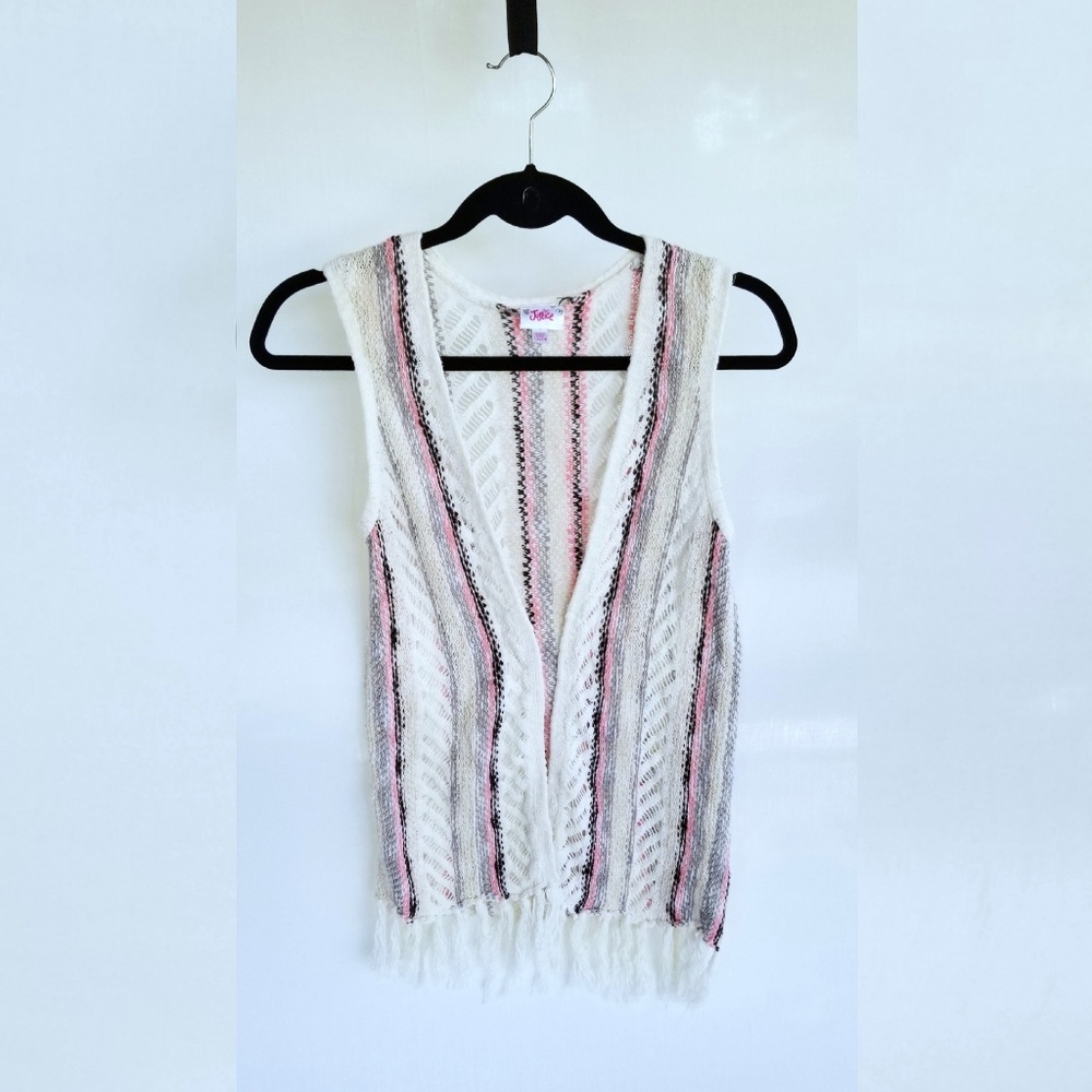 Justice Crocheted Striped Vest